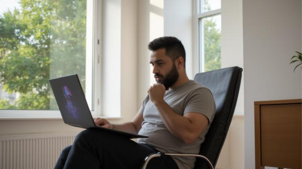 man reflecting on AI replacing jobs