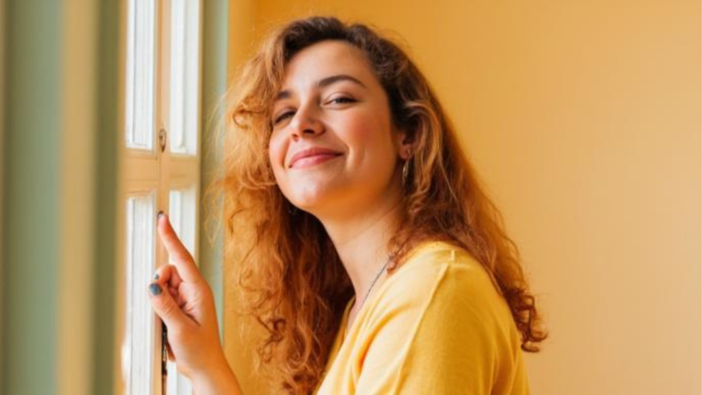 woman glowing natural light morning