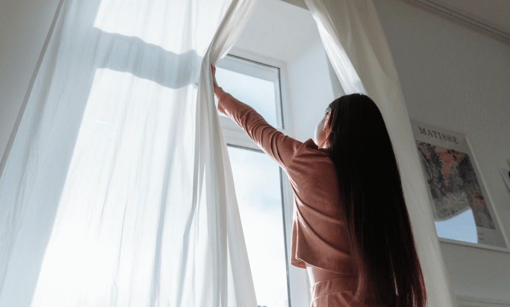 woman morning sunlight routine fresh start