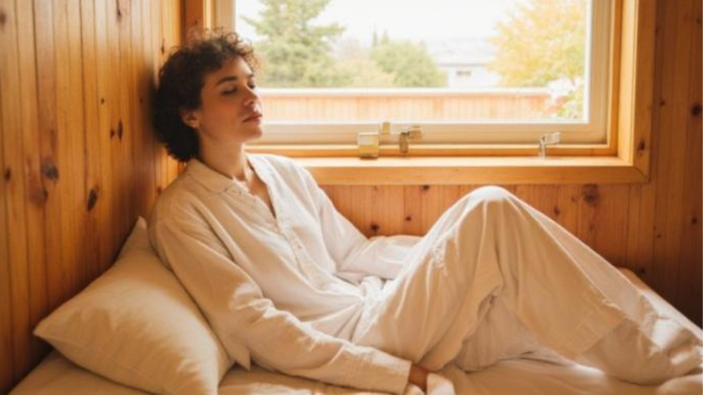 woman standing sunlight morning fresh face